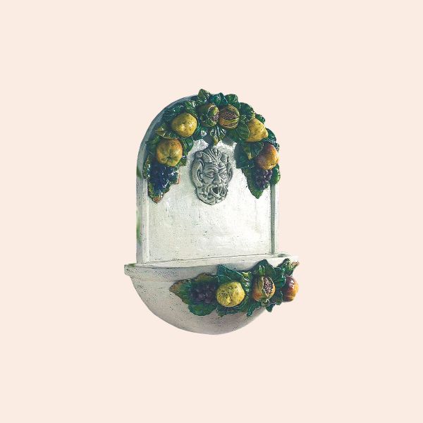 WALL FOUNTAIN WITH HEAD OF FAUN AND FRUIT